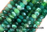 AGBS50 15 inches 6*10mm faceted rondelle banded agate beads wholesale