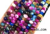 AGBS56 15 inches 4*6mm faceted rondelle banded agate beads wholesale