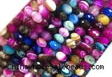 AGBS57 15 inches 5*8mm faceted rondelle banded agate beads wholesale