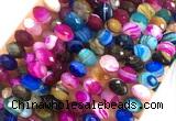 AGBS58 15 inches 6*10mm faceted rondelle banded agate beads wholesale