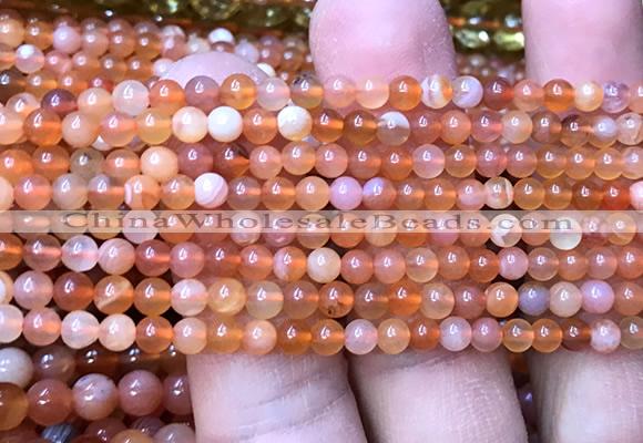 AGBS60 15 inches 4mm round orange botswana agate beads