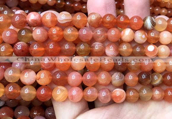AGBS62 15 inches 8mm round orange botswana agate beads