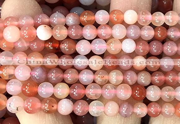 AGBS68 15 inches 6mm round south red agate beads wholesale