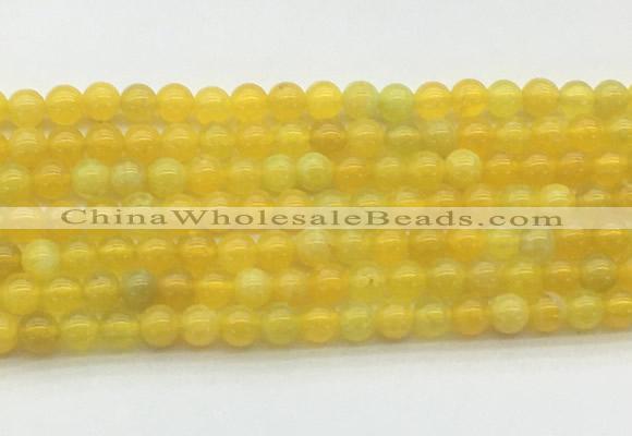 AGBS72 15 inches 4mm round yellow fire agate beads wholesale