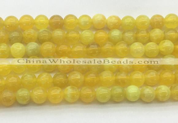 AGBS73 15 inches 6mm round yellow fire agate beads wholesale