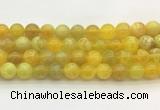 AGBS74 15 inches 8mm round yellow fire agate beads wholesale