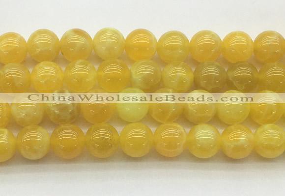 AGBS75 15 inches 10mm round yellow fire agate beads wholesale