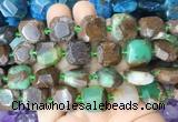 AUBS01 15 inches 12*14mm - 14*16mm faceted freeform Australia chrysoprase beads