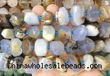 BCBS20 15 inches 12*16mm - 13*18mm faceted nuggets blue chalcedony beads