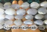 BCBS23 15 inches 12*16mm - 15*20mm faceted nuggets blue chalcedony beads