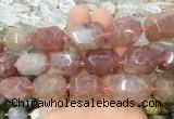 BQBS03 15 inches 13*18mm - 15*20mm faceted nuggets red strawberry quartz beads