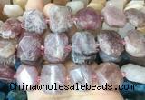 BQBS04 15 inches 15*20mm - 18*25mm faceted freeform red strawberry quartz beads