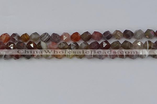 CAA1008 15.5 inches 8mm faceted nuggets botswana agate beads