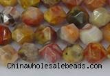 CAA1014 15.5 inches 6mm faceted nuggets red crazy lace agate beads