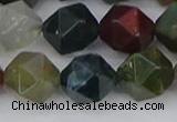CAA1029 15.5 inches 12mm faceted nuggets Indian agate beads