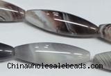 CAA105 15.5 inches 12*40mm rice botswana agate gemstone beads