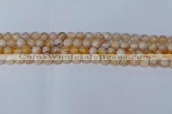 CAA1072 15.5 inches 8mm round sakura agate gemstone beads