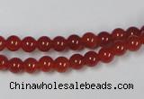 CAA110 15.5 inches 5mm round red agate gemstone beads wholesale