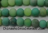 CAA1150 15.5 inches 4mm round matte grass agate beads wholesale