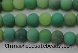 CAA1150 15.5 inches 4mm round matte grass agate beads wholesale