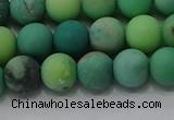 CAA1151 15.5 inches 6mm round matte grass agate beads wholesale