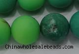 CAA1154 15.5 inches 12mm round matte grass agate beads wholesale