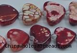 CAA1188 15.5 inches 16mm - 18mm heart dragon veins agate beads