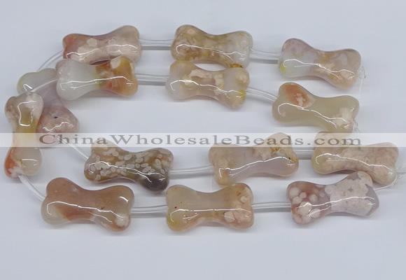CAA1192 15.5 inches 22*40mm - 25*45mm bone sakura agate beads