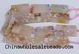 CAA1201 15.5 inches 30*50mm rectangle sakura agate beads