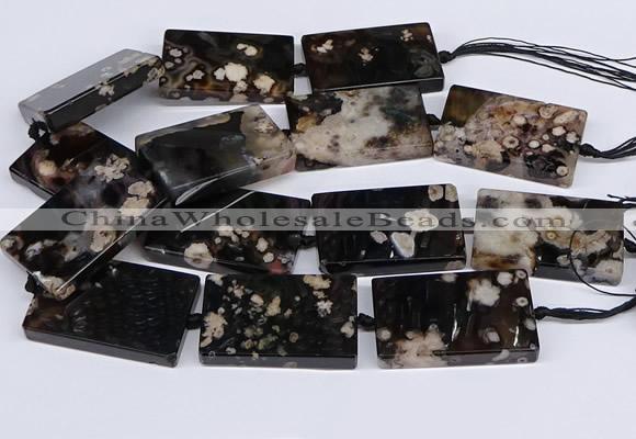 CAA1204 15.5 inches 30*50mm rectangle sakura agate beads