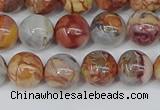 CAA1222 15.5 inches 8mm round gold mountain agate beads