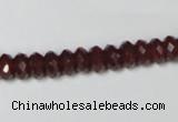 CAA123 15.5 inches 5*8mm faceted rondelle red agate gemstone beads