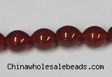 CAA130 15.5 inches 10*12mm egg-shaped red agate gemstone beads