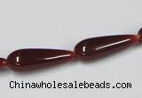 CAA133 15.5 inches 8*22mm teardrop red agate gemstone beads