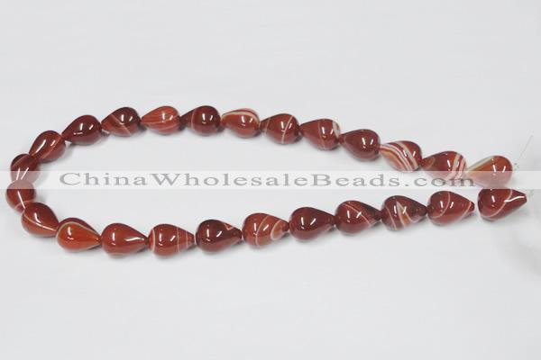 CAA135 15.5 inches 8*16mm teardrop red agate gemstone beads