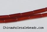 CAA136 15.5 inches 4*13mm column red agate gemstone beads