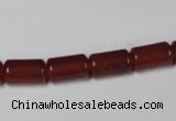 CAA138 15.5 inches 7*12mm column red agate gemstone beads
