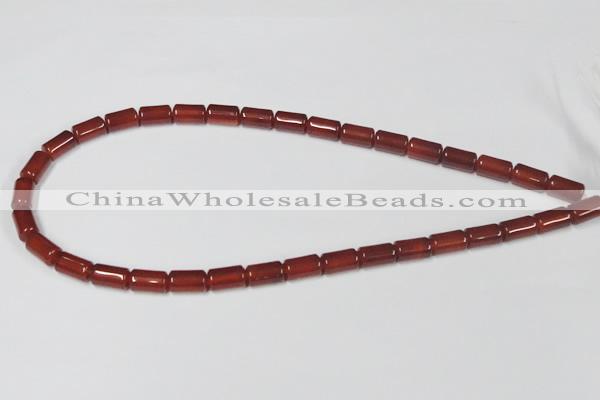 CAA138 15.5 inches 7*12mm column red agate gemstone beads