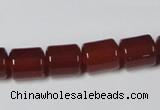 CAA139 15.5 inches 9*12mm column red agate gemstone beads