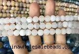 CAA1400 15.5 inches 8mm round matte druzy agate beads