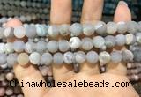 CAA1402 15.5 inches 8mm round matte druzy agate beads