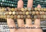 CAA1405 15.5 inches 8mm round matte druzy agate beads