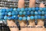 CAA1408 15.5 inches 8mm round matte druzy agate beads