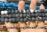 CAA1410 15.5 inches 8mm round matte druzy agate beads