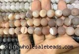 CAA1418 15.5 inches 10mm round matte druzy agate beads