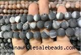 CAA1425 15.5 inches 10mm round matte druzy agate beads