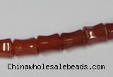 CAA143 15.5 inches 8*10mm bamboo shape red agate gemstone beads