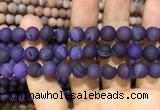 CAA1436 15.5 inches 12mm round matte druzy agate beads