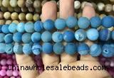 CAA1438 15.5 inches 12mm round matte druzy agate beads