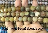 CAA1450 15.5 inches 14mm round matte druzy agate beads